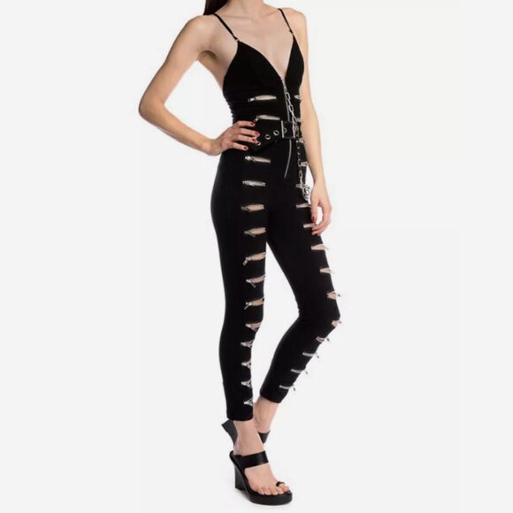 DISCOUNT UNIVERSE Black Zipper Jumpsuit - Picture 3 of 4